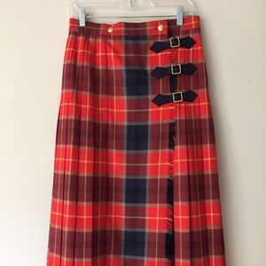 Vintage Margaretha Ley Plaid Tartan Pleated Skirt